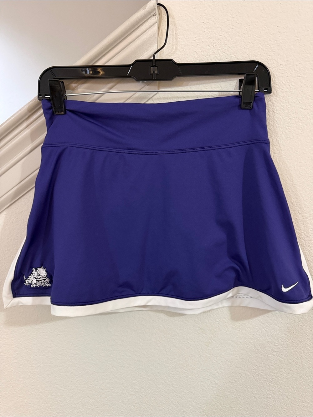 TCU Women’s Nike Royal Purple Athletic Tennis Skort with White Hem